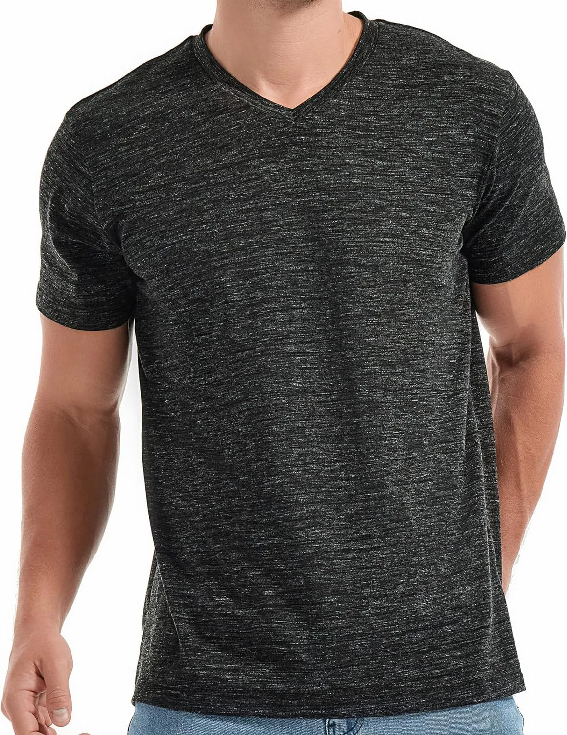 KLIEGOU Men's V Neck T Shirts - Casual Stylish Fitted Stretch Tees for Men