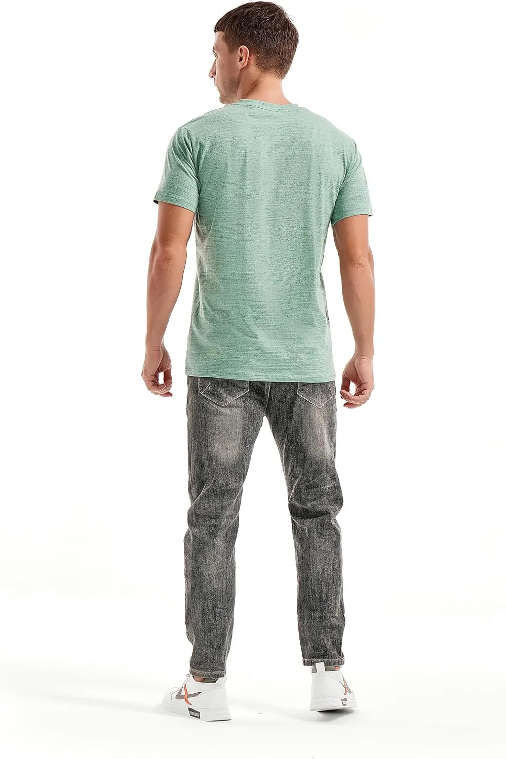 KLIEGOU Men's V Neck T Shirts - Casual Stylish Fitted Stretch Tees for Men