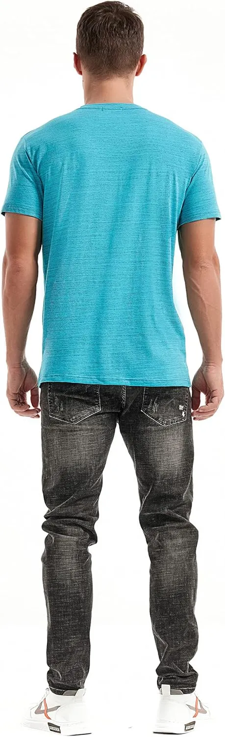 KLIEGOU Men's V Neck T Shirts - Casual Stylish Fitted Stretch Tees for Men