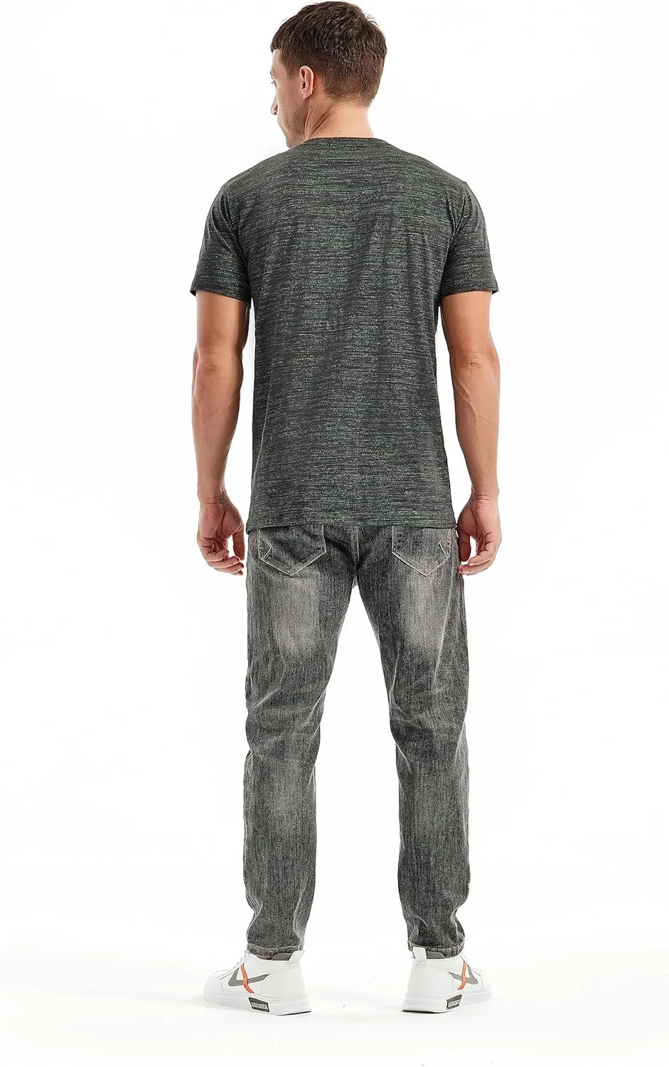 KLIEGOU Men's V Neck T Shirts - Casual Stylish Fitted Stretch Tees for Men