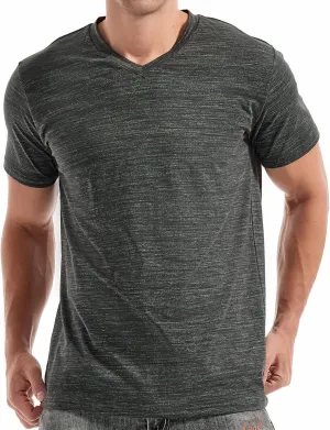 KLIEGOU Men's V Neck T Shirts - Casual Stylish Fitted Stretch Tees for Men