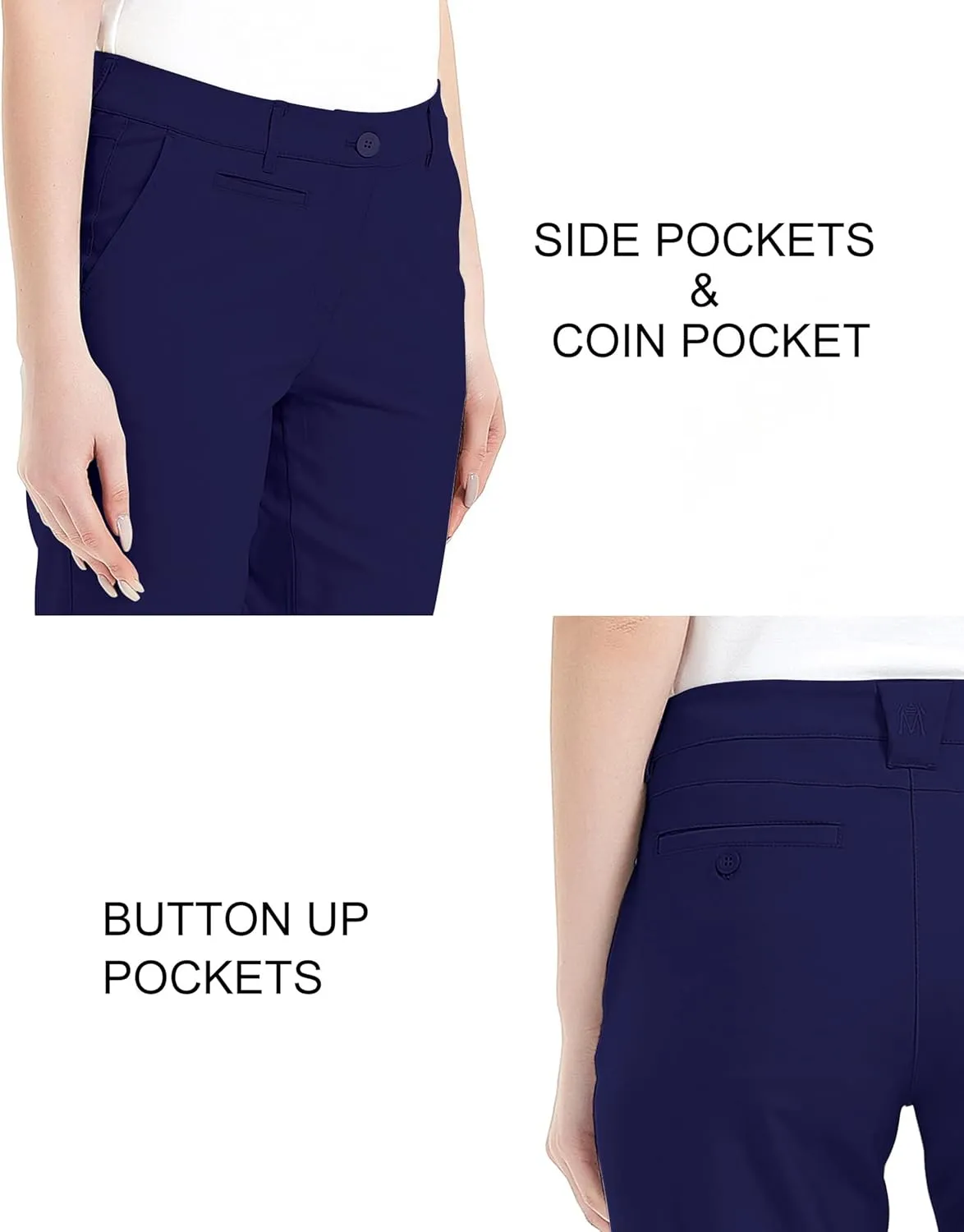 Lesmart Womens Pants Golf Stretch Lightweight Breathable Quick Dry Work Ladies Golf Pants with Pockets