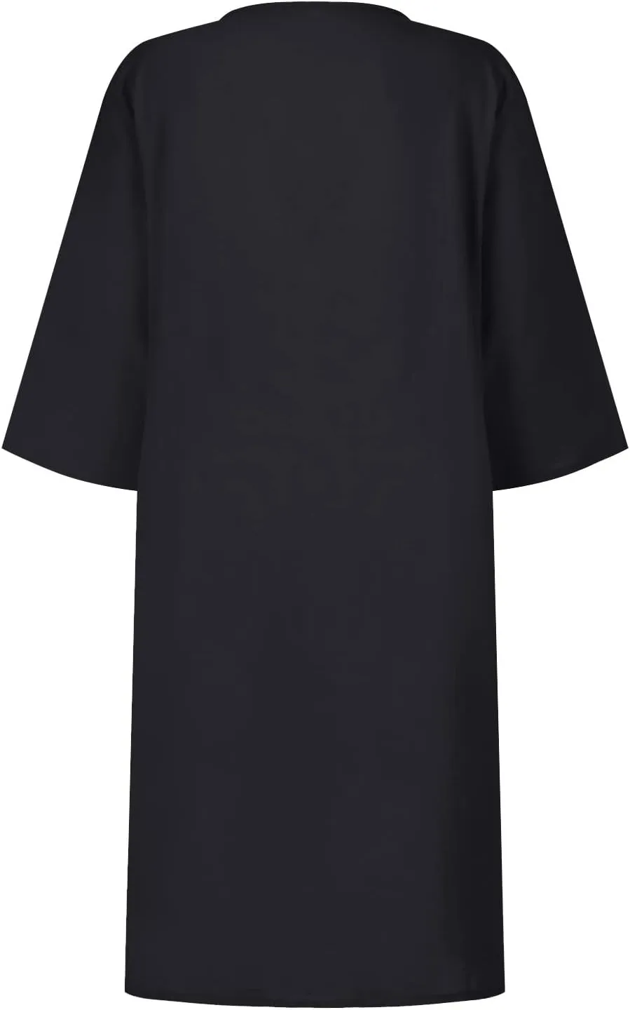 Linen Dresses for Women 2025 Casual Summer 3/4 Sleeve V Neck Knee Length Dress Mini Cruise Beach Vacation Sun Dresses