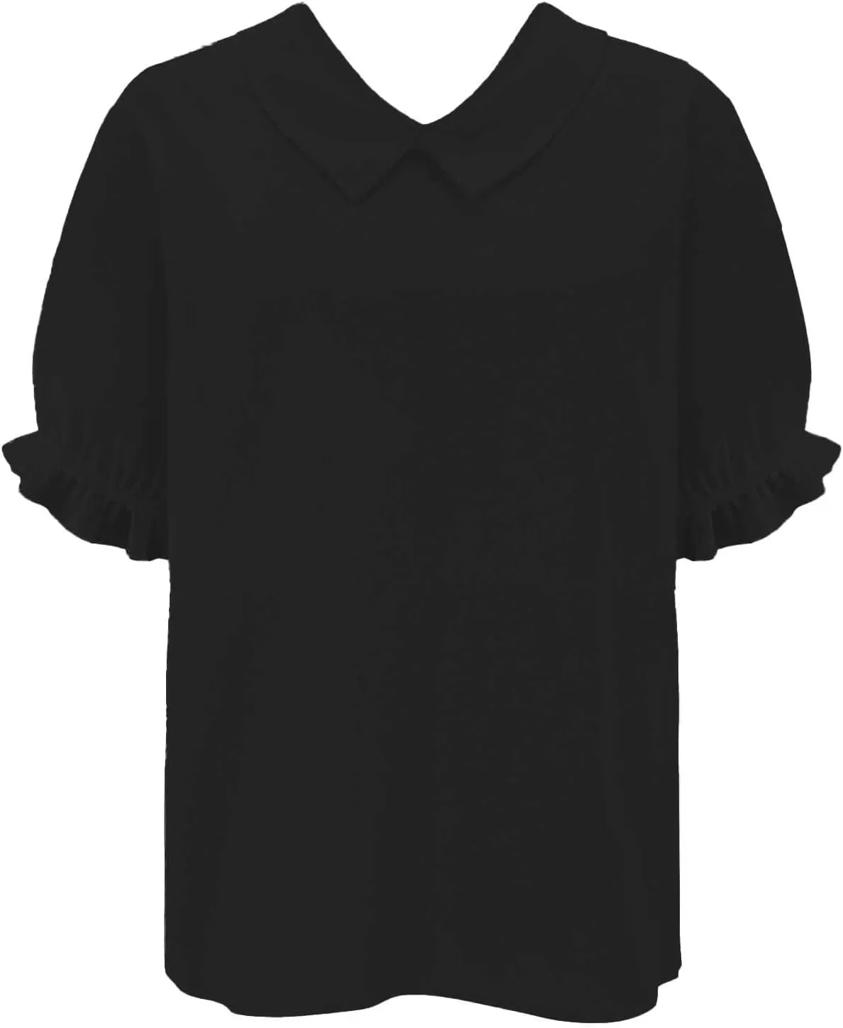 Linen Shirts for Women Short Sleeve Ruffle T Shirts Summer Cute Casual Tees Collared Shirts Neck Blouse Tunic Tops