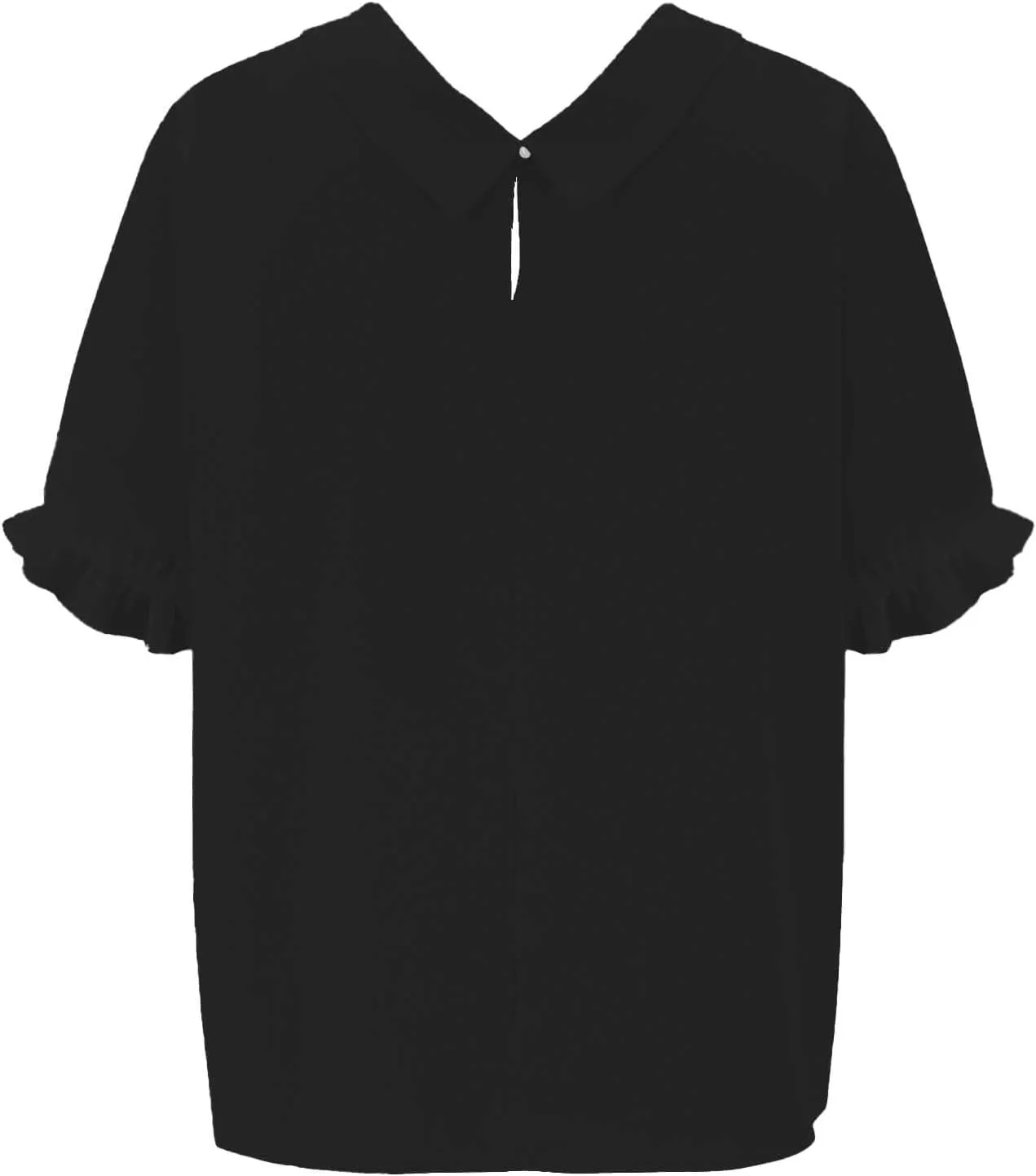 Linen Shirts for Women Short Sleeve Ruffle T Shirts Summer Cute Casual Tees Collared Shirts Neck Blouse Tunic Tops