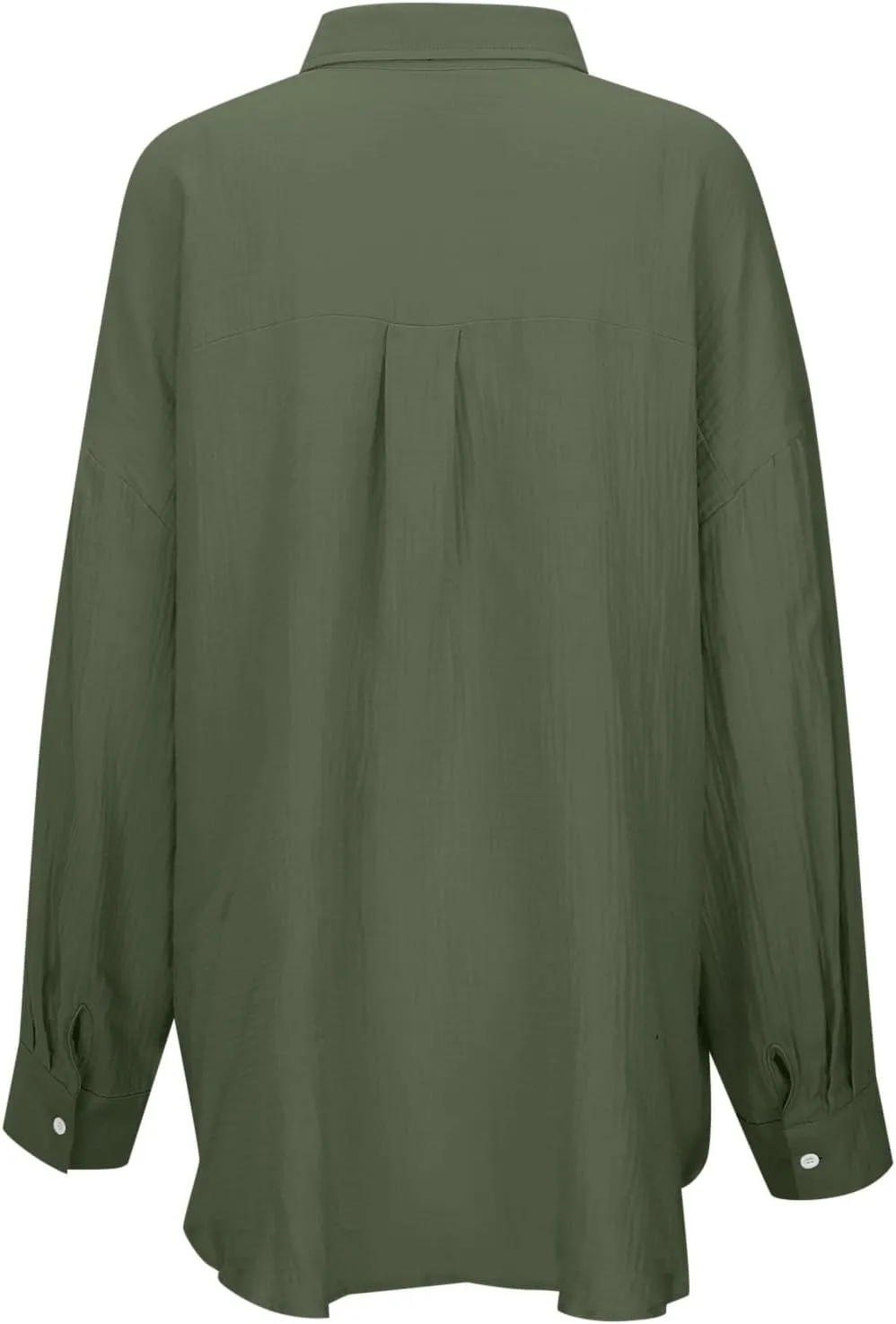 Linen Shirts for Women Summer Oversized Long Sleeve Lapel Button Down Shirt Lightweight Gauze Tops Loose Casual Blouses