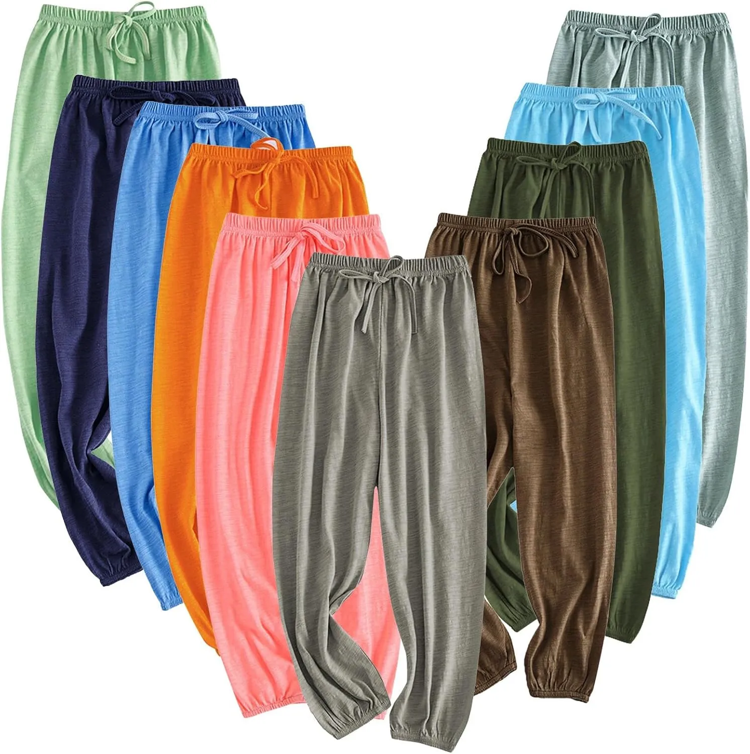 Little Girls Boys Soild Harem Long Pants Casual Dance Joggers Sports Pants Elastic Waisted Basic Pants
