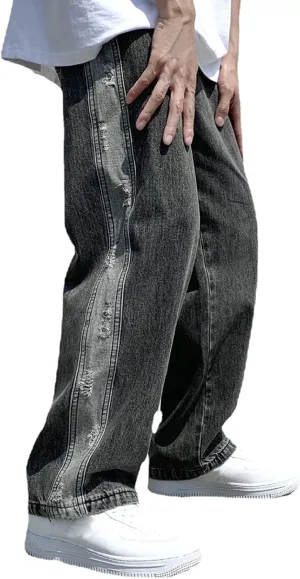 Means Jeans Casual Pocket Drawstring Waist Solid Color Slim Toe Jeans Pants Flex Waist Jean Men's Lightweight Jeans