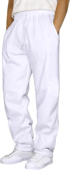 Men Cargo Pants with Pockets, Stretch Drawstring Elastic Waist Sweatpants, Tall Regular Fit Pants Tall Joggers Trousers