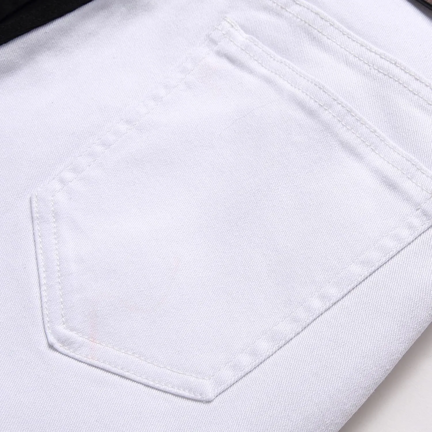 Men Jeans Denim Casual Fashion Street Hip with Pockets Patchwork Men's Straight Hop Comfy Fashion Denim Stretch Fit
