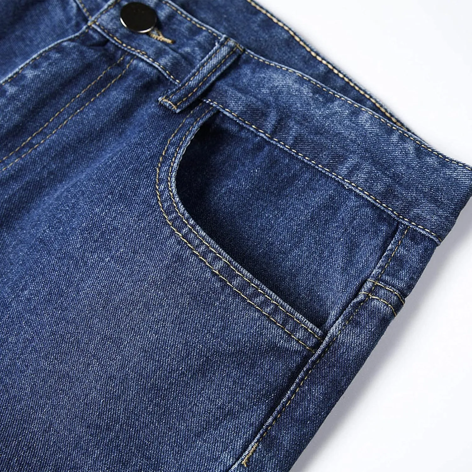 Men Jeans Denim Casual Fashion Street Hip with Pockets Patchwork Men's Straight Hop Comfy Fashion Denim Stretch Fit
