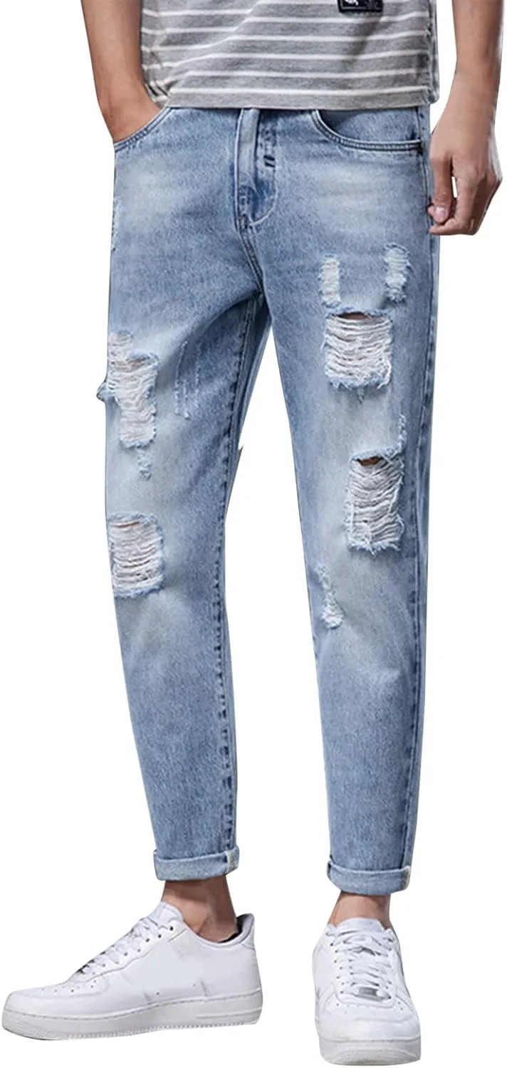 Men Jeans Pocket Drawstring Waist Solid Color Slim Toe Jeans Jeans Mens Relaxed Jeans Men Mens Fitted