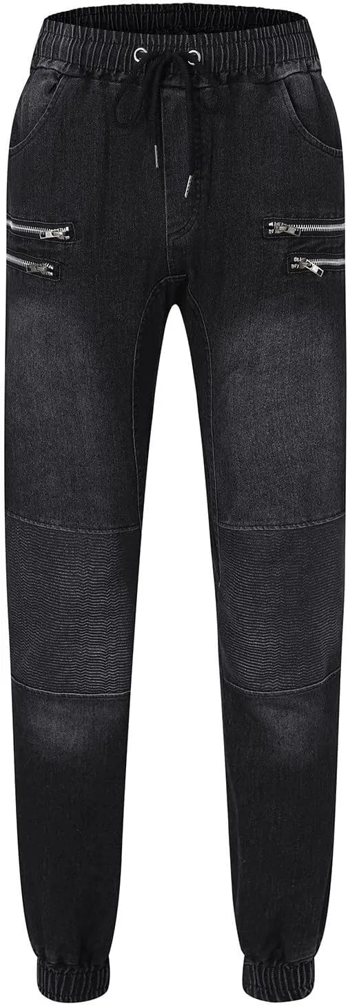 Men Jeans Pocket Drawstring Waist Solid Color Slim Toe Jeans Jeans Mens Relaxed Jeans Men Mens Fitted