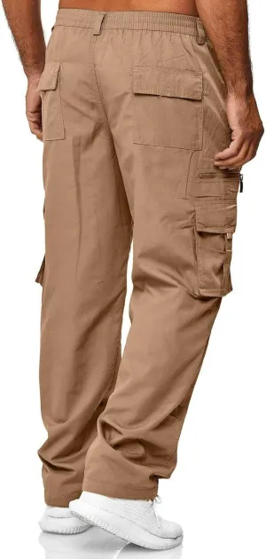 Men Pant Casual Soft Joggers Running Gym Outdoor Sports Sweatpant Open Hem Elastic Waist Combat Pant