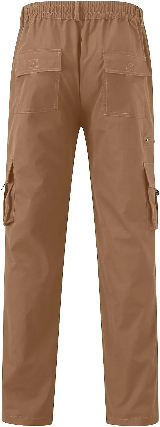 Men Pant Casual Soft Joggers Running Gym Outdoor Sports Sweatpant Open Hem Elastic Waist Combat Pant