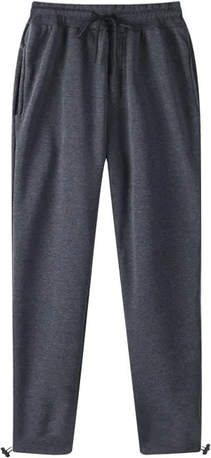 Men Sweatpants Athletic Lounge Pants-Mens Elastic Bottom Sweatpants Active with Pockets Open Bottom Casual Jersey Pant