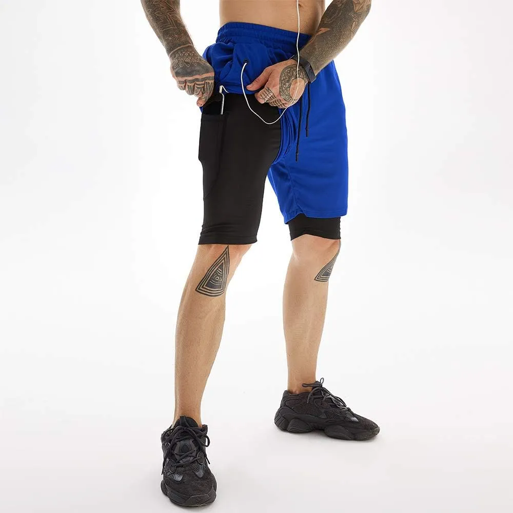 Men's 2-in-1 Running Shorts Quick Dry with Inner Compression Breathable