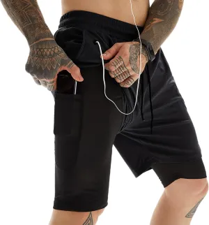 Men's 2-in-1 Running Shorts Quick Dry with Inner Compression Breathable