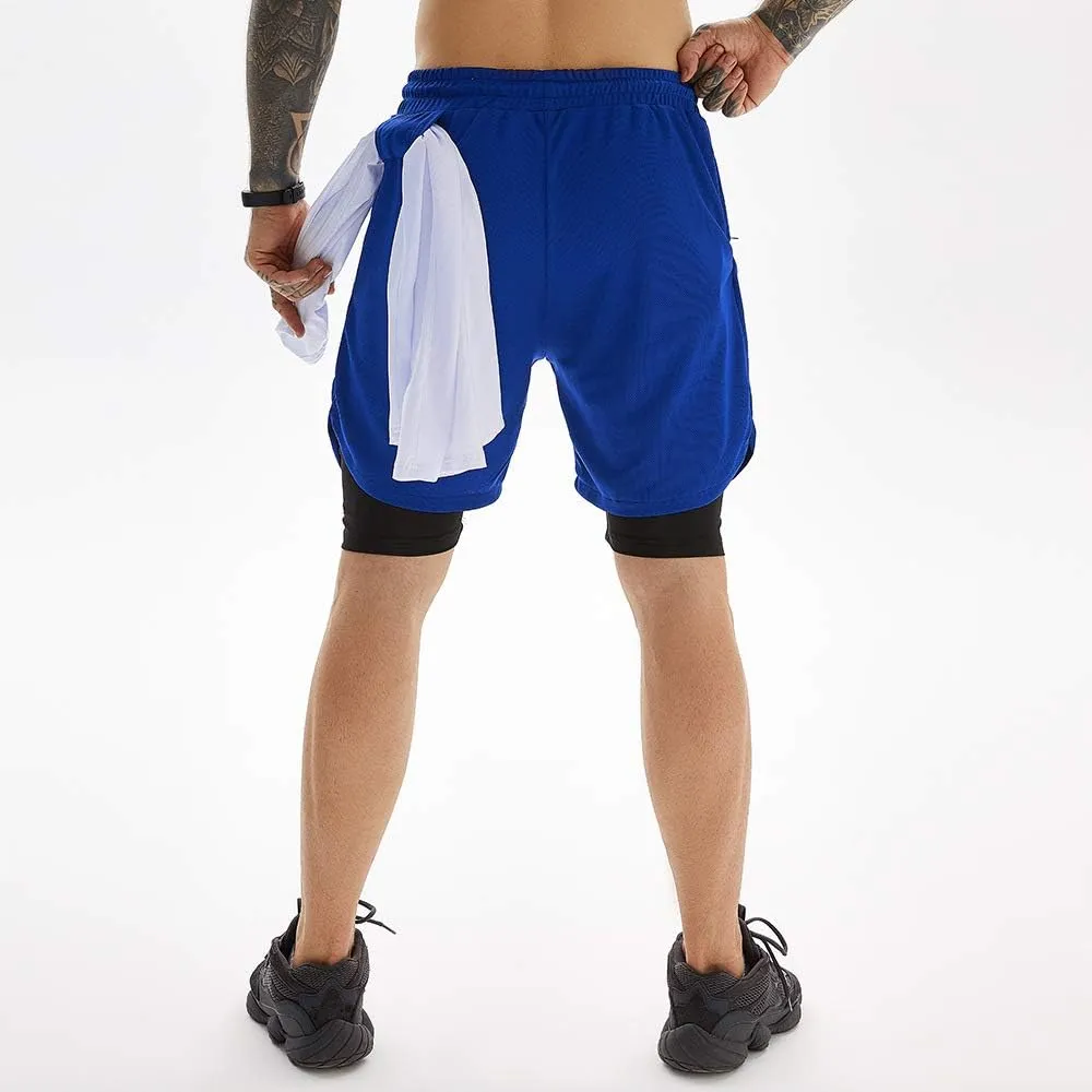 Men's 2-in-1 Running Shorts Quick Dry with Inner Compression Breathable