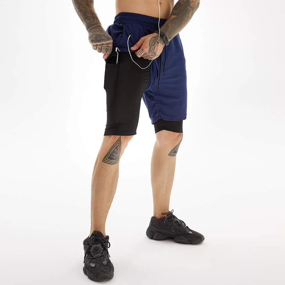 Men's 2-in-1 Running Shorts Quick Dry with Inner Compression Breathable