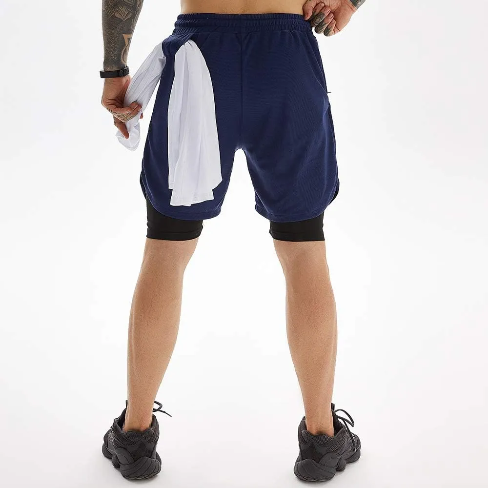 Men's 2-in-1 Running Shorts Quick Dry with Inner Compression Breathable