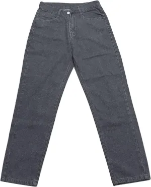 Men's Athletic-Fit Jean Old Men and Women Straight Korean Version Boys Casual Trousers Middle Waist Denim Long Pants