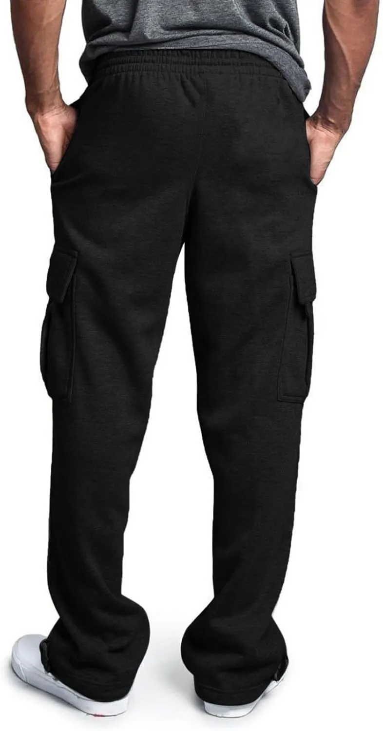 Men's Casual Cargo Relaxed Pants, Sports Fitness Pants, Elastic Drawstring Waist Lightweight Chino Pants for Man