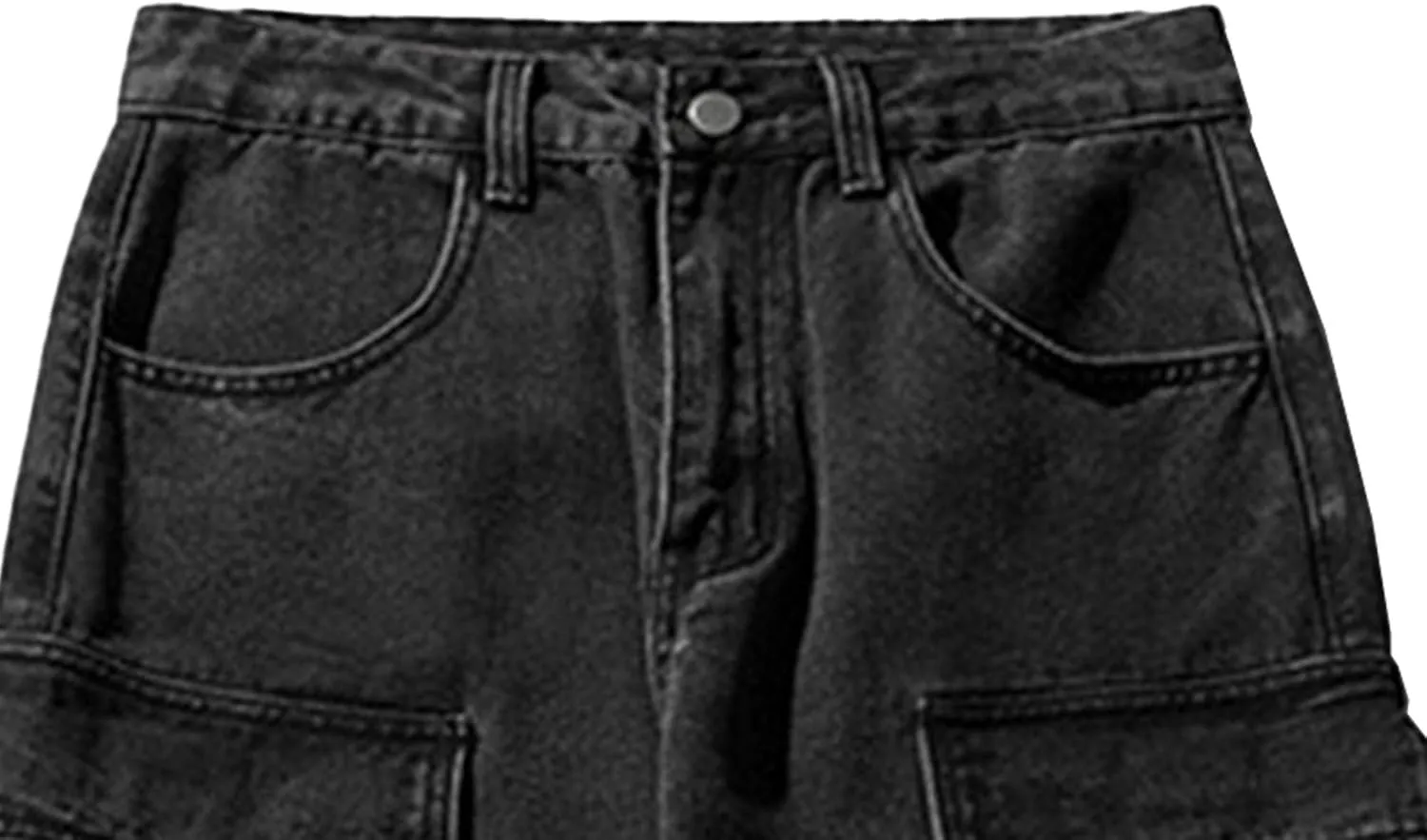 Men's Casual Loose Cargo Jeans Baggy Straight Leg Denim Pants for Men Fashion Hip Hop Jeans with Multi Pockets