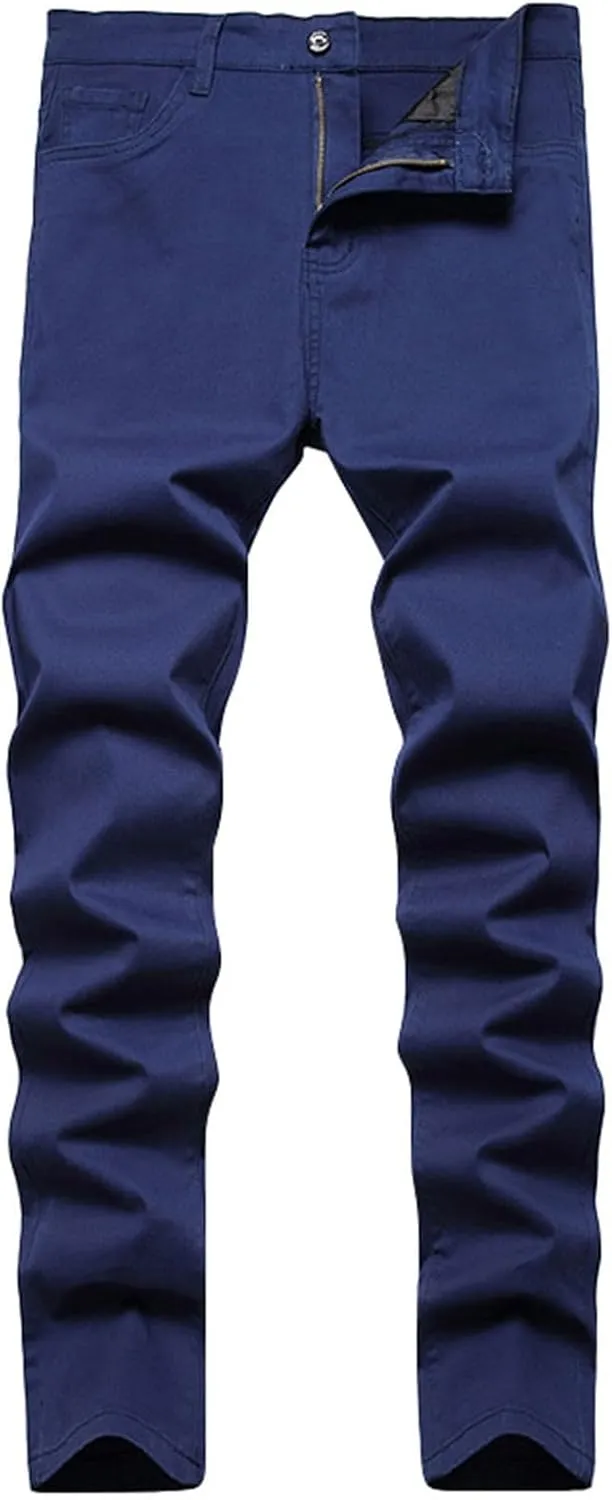 Men's Classic Multi-Pocket Relaxed Straight Leg Plus Size Fashion Pants Straight Mid Rise Jeans Men's Pants Jeans