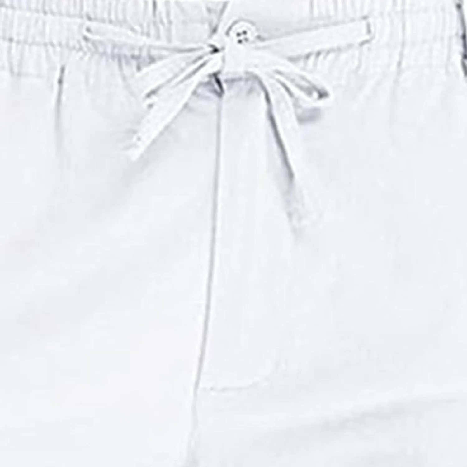 Men's Cotton Linen Pants Elastic Waist Drawstring Casual Trouser Lightweight Straight Leg Loose Fit Beach Trouser