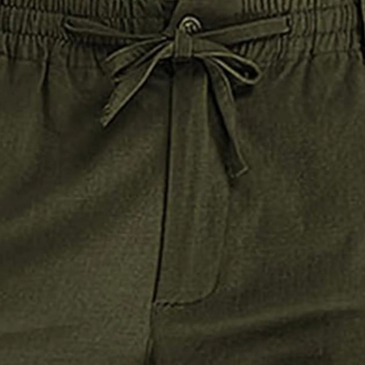 Men's Cotton Linen Pants Elastic Waist Drawstring Casual Trouser Lightweight Straight Leg Loose Fit Beach Trouser