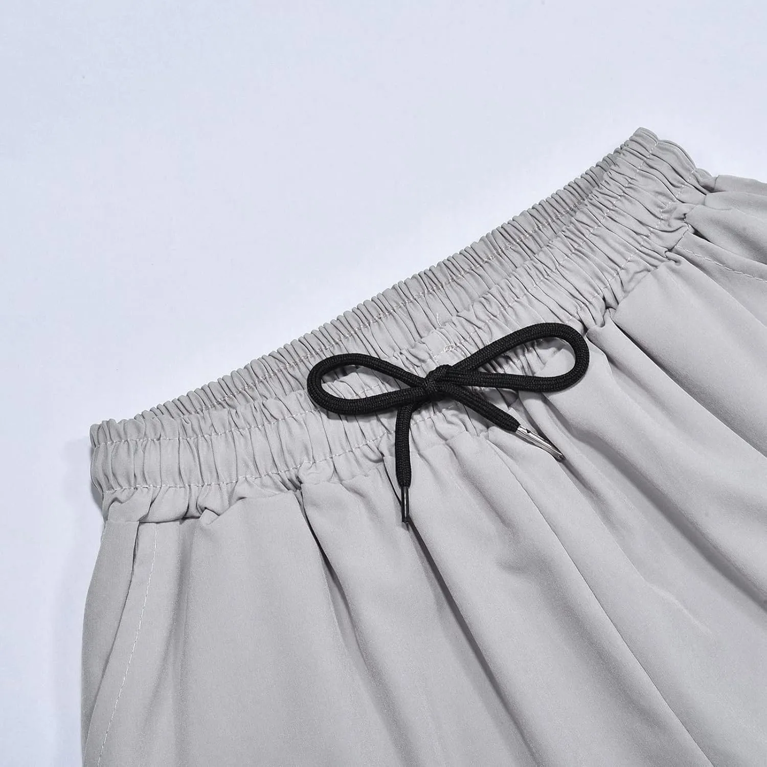 Men's Cotton Linen Pants Stretch Elastic Waist Joggers Relaxed Fit Overalls Hiking Hunting Work Trousers
