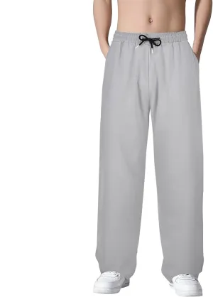 Men's Cotton Linen Pants Stretch Elastic Waist Joggers Relaxed Fit Overalls Hiking Hunting Work Trousers