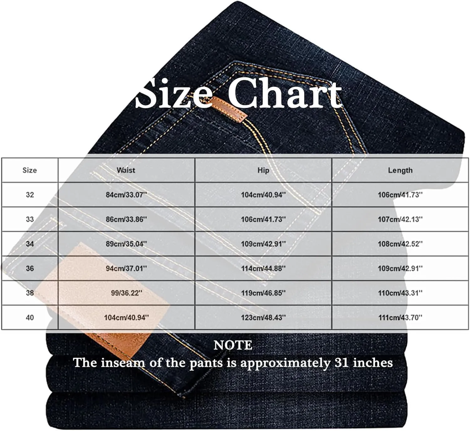 Men's Fleece Lined Jeans Stretch Fit Winter Thicken Buckle Fly Straight Leg Outdoor Work Business Denim Pants