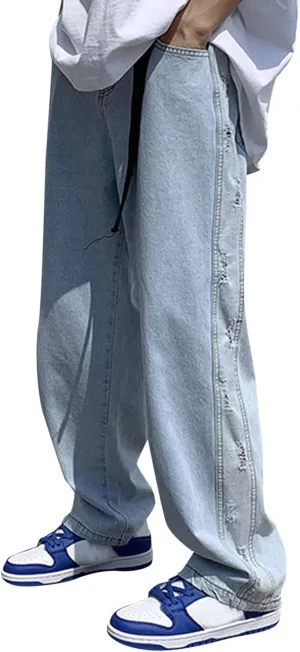 Mens Jeans Comfort Stretch Denim Straight Leg Relaxed Fit Jeans for Men Taper Jean Dark Blue Jeans for Men Jean