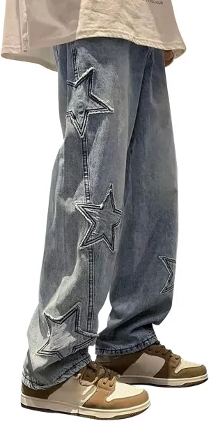 Mens Jeans Comfort Stretch Denim Straight Leg Relaxed Fit Jeans for Men Taper Jean Dark Blue Jeans for Men Jean