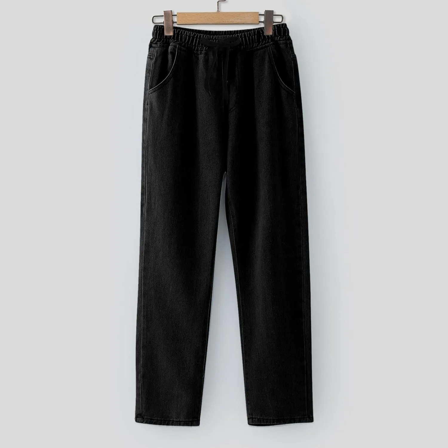 Mens Jeans Pants Stretch Denim Straight Leg Relaxed Fit Jeans for Men Flat Front Hidden Comfort Waistband Pant Jeans