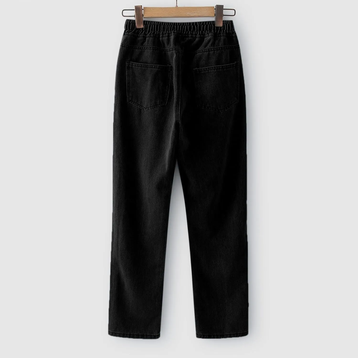 Mens Jeans Pants Stretch Denim Straight Leg Relaxed Fit Jeans for Men Flat Front Hidden Comfort Waistband Pant Jeans
