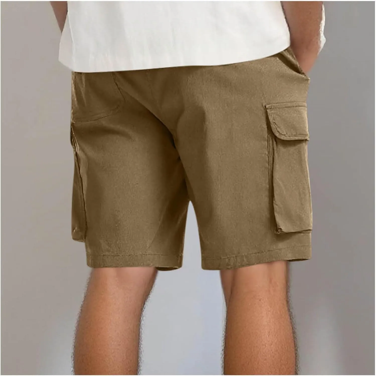 Mens Shorts Summer Casual Beach Pants Drawstring Elastic Waist Trousers with Pockets Comfy Hawaii Shorts for Men