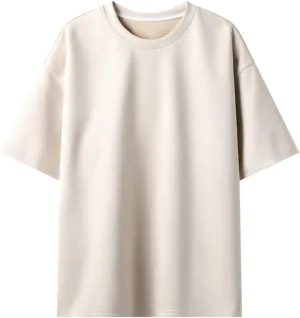 Mens Suede Tshirts Short Sleeve Solid Color Round Neck Relaxed Fit Shirts Lightweight Breathable Lounge Dating Casual Tees