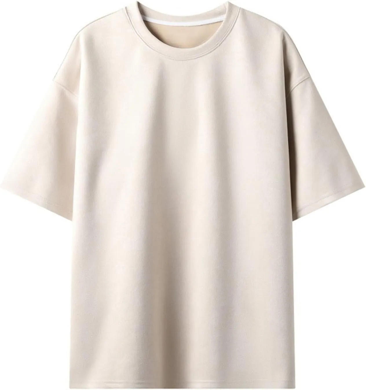 Mens Suede Tshirts Short Sleeve Solid Color Round Neck Relaxed Fit Shirts Lightweight Breathable Lounge Dating Casual Tees
