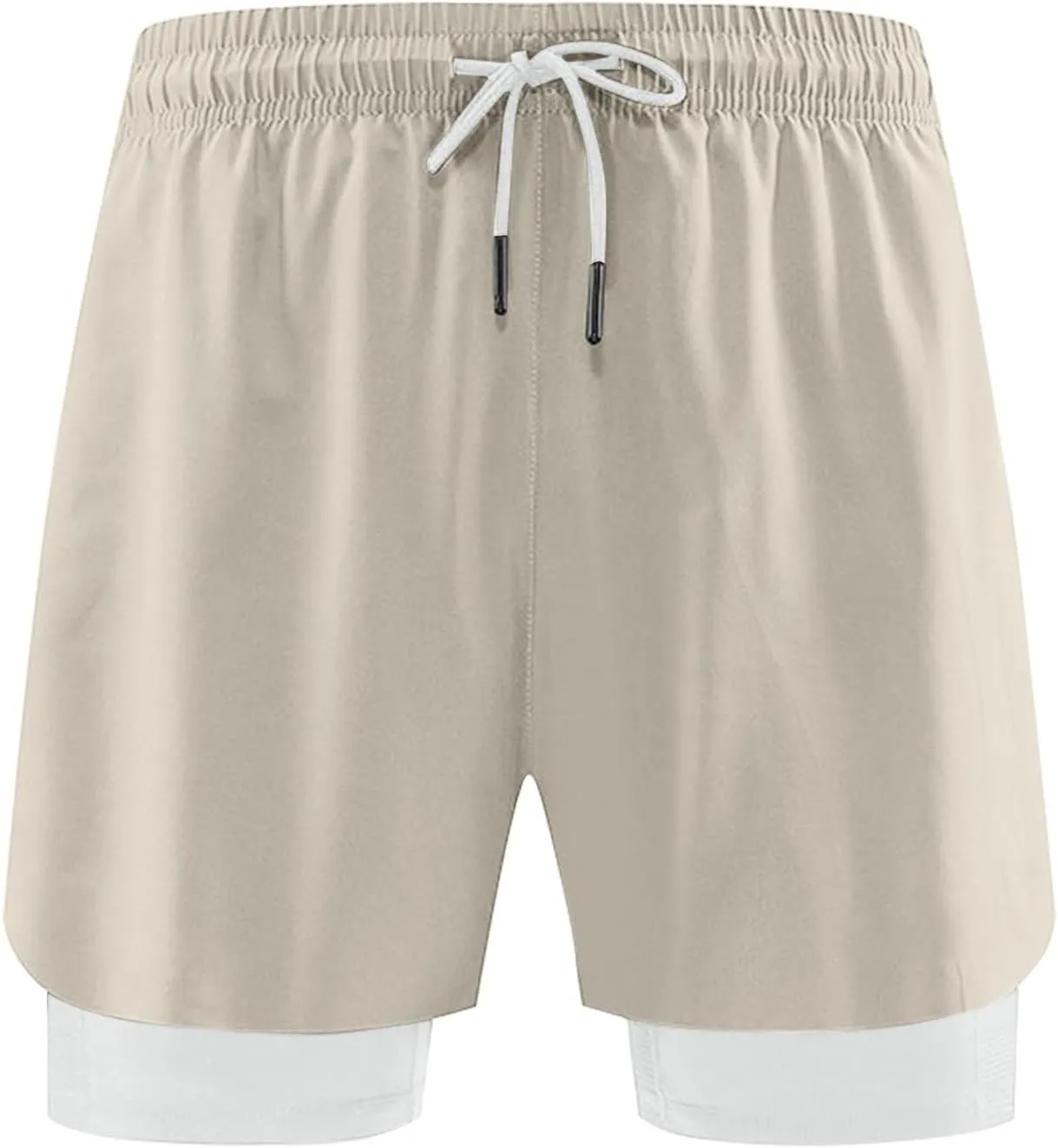 Men's Workout Running Shorts Athletic Elastic Waist Drawstring Shorts Solid Lightweight Gym Outdoor Pants