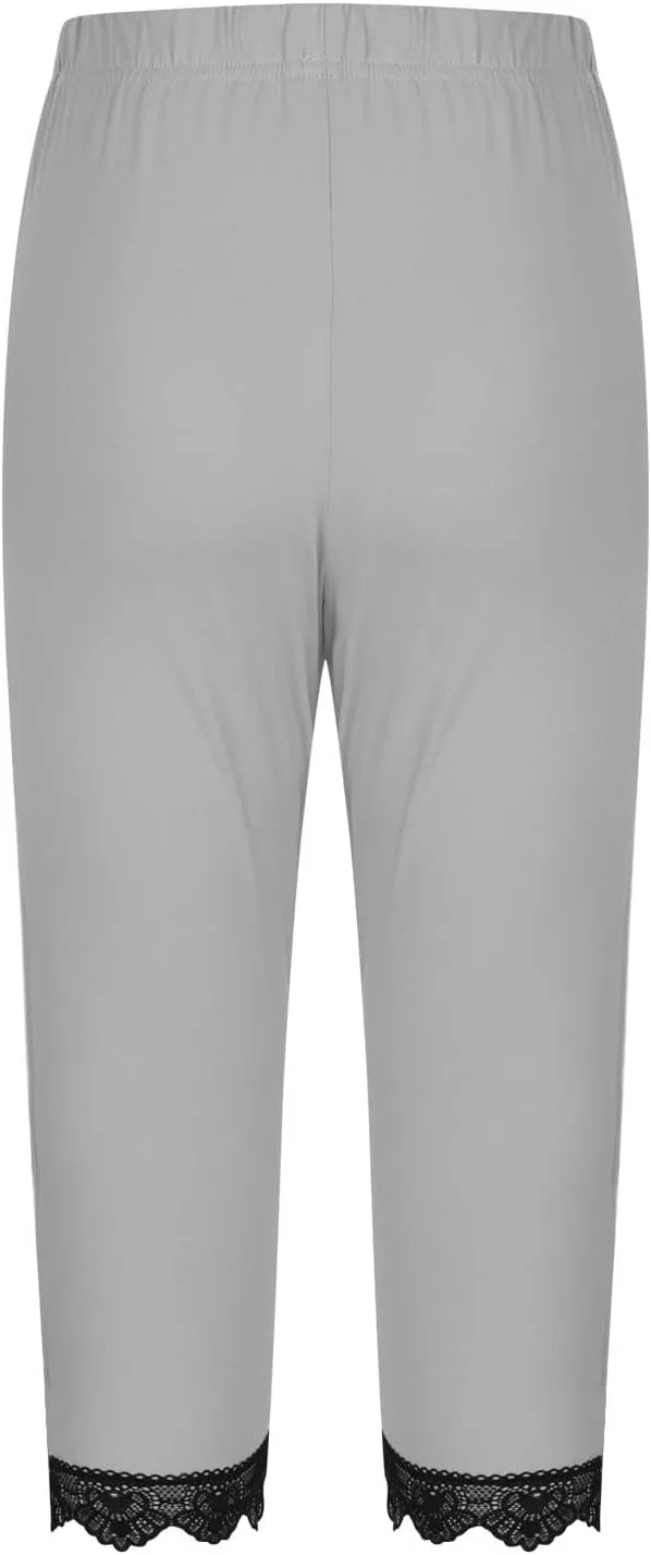 Omens Capris for Summer Dressy Cropped High Waist Yoga Pants Comfy Stretchy Leggings Workout Compression Pant