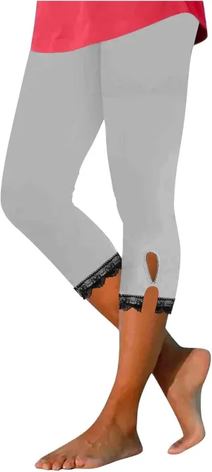Omens Capris for Summer Dressy Cropped High Waist Yoga Pants Comfy Stretchy Leggings Workout Compression Pant