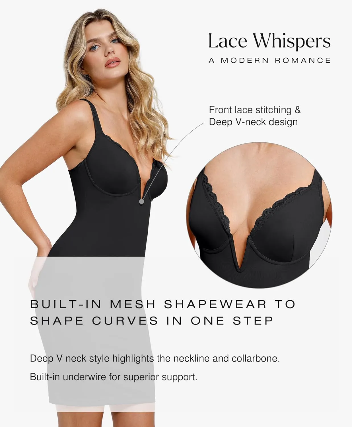 Popilush Lace Shapewear Dress Corset Mini Dress Bodycon Dresses for Women Slip Cocktail Party Dress