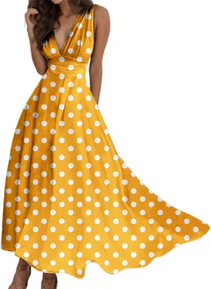 PTOLOCIF Sundresses for Women 2025 Sleeveless Spaghetti Strap Long Dresses Scoop Neck Smocked Ruffle Flowy Boho Maxi Dress