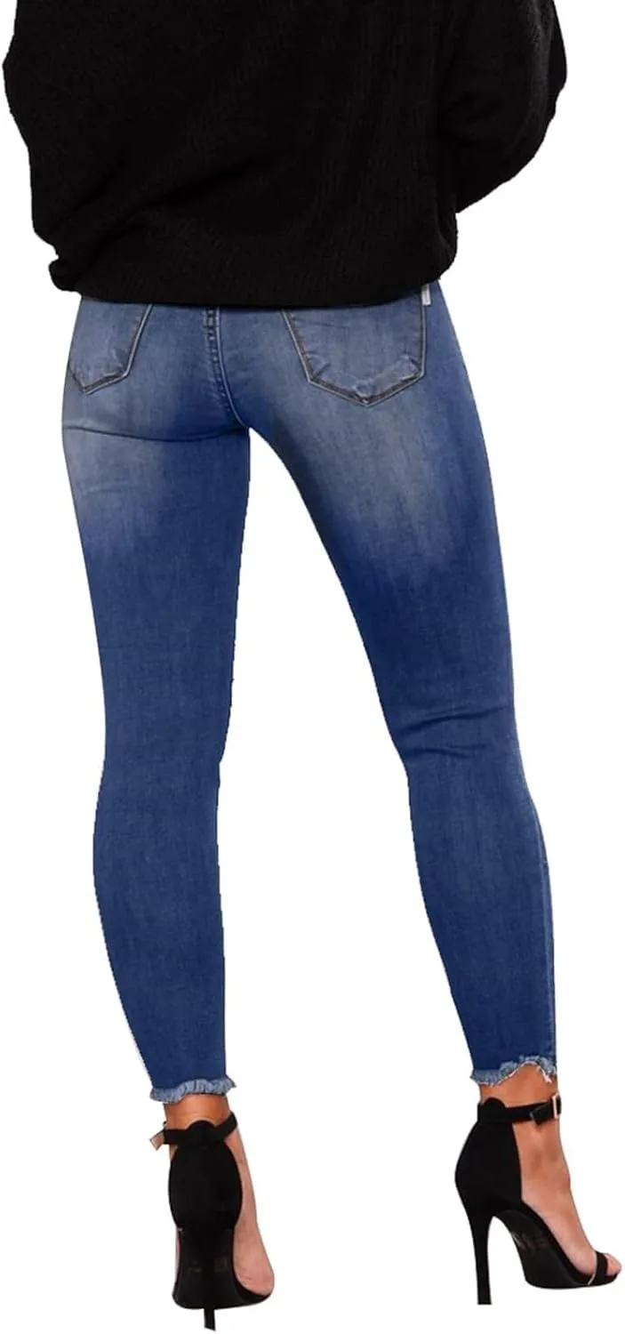 Ripped Jeans Womens Fall Fashion 2024 Trendy Stretchy Skinny Jeans Boyfriend Distressed Jeans Destroyed Denim Jeggings