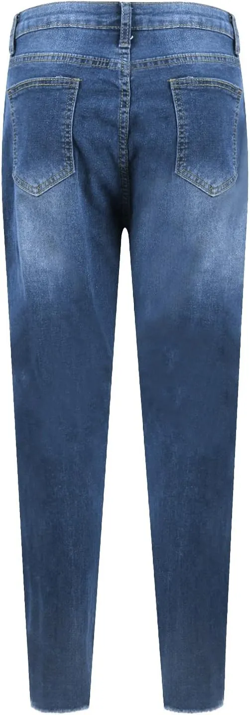 Ripped Jeans Womens Fall Fashion 2024 Trendy Stretchy Skinny Jeans Boyfriend Distressed Jeans Destroyed Denim Jeggings