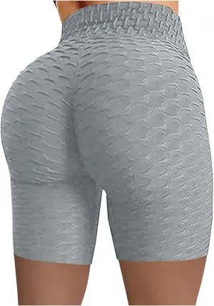 Running Shorts with Pockets Women High Waist Tummy Control Butt Lifting Short Leggings Gym Yoga Pants with Pockets