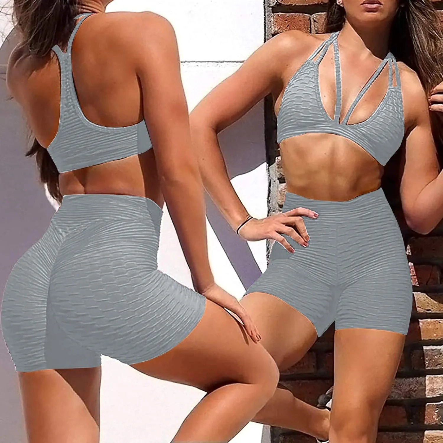 Running Shorts with Pockets Women High Waist Tummy Control Butt Lifting Short Leggings Gym Yoga Pants with Pockets